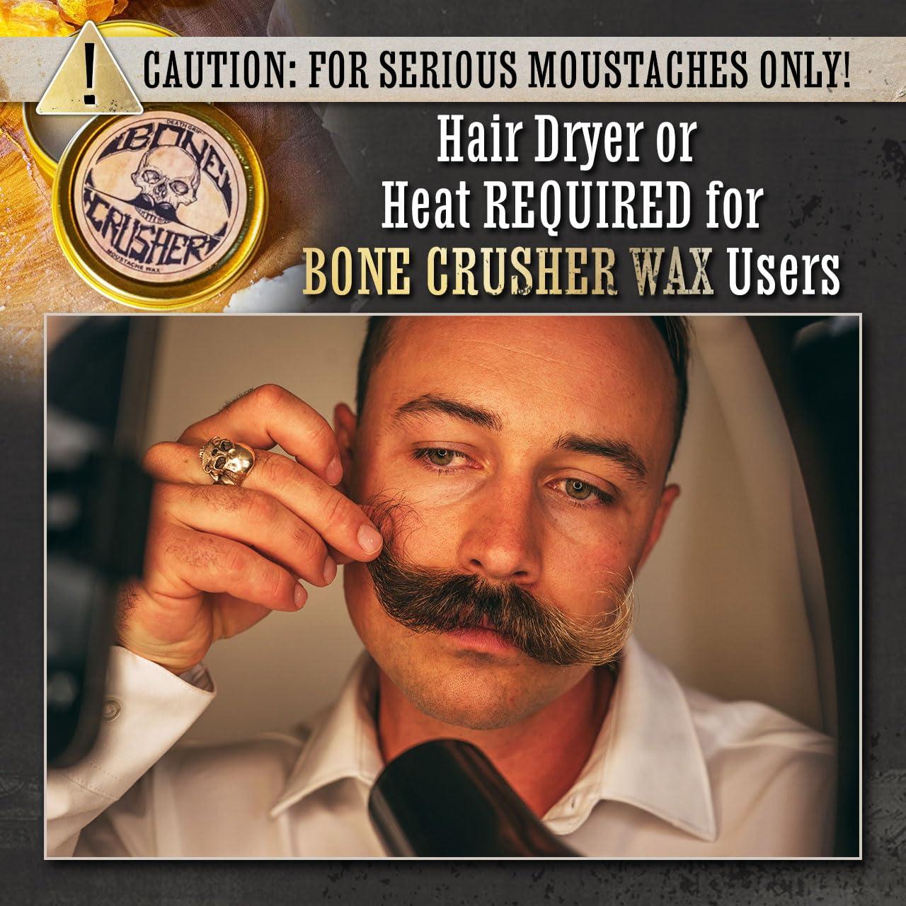 THE VINTAGE GROOMING CO. Mustache Wax Extra Strong Hold | 1oz Bone Crusher Moustache & Beard Wax Tin | Grooming For Men | Perfect For Dali Curly English Handlebar Mustaches By Death Grip | Heat Source Required