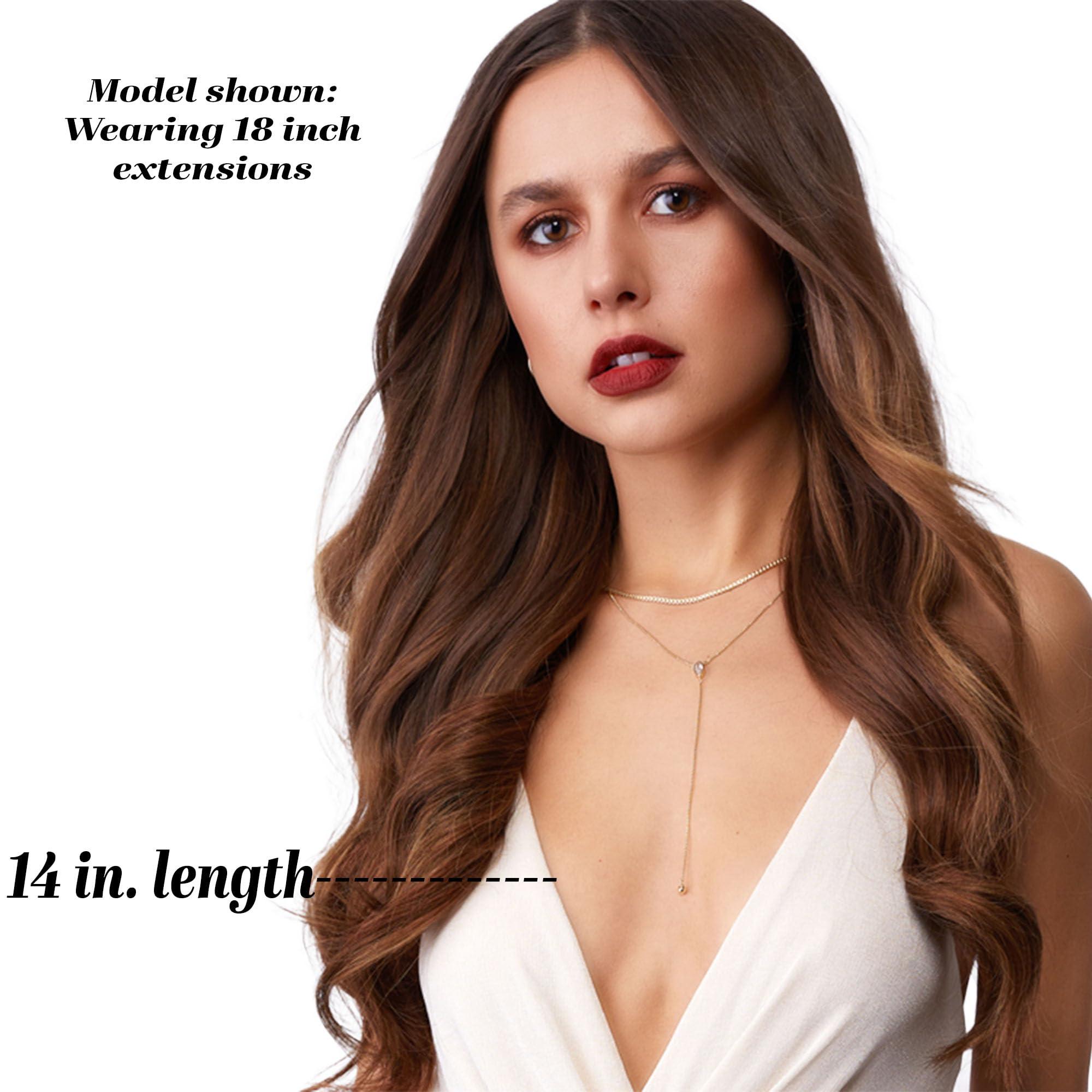 EURONEXT VALENTINE DAY SALE COUPON- EURONEXT Clip in hair extensions, 100% Remy human hair, 14 inches, Straight, Curly, Toffee Brown