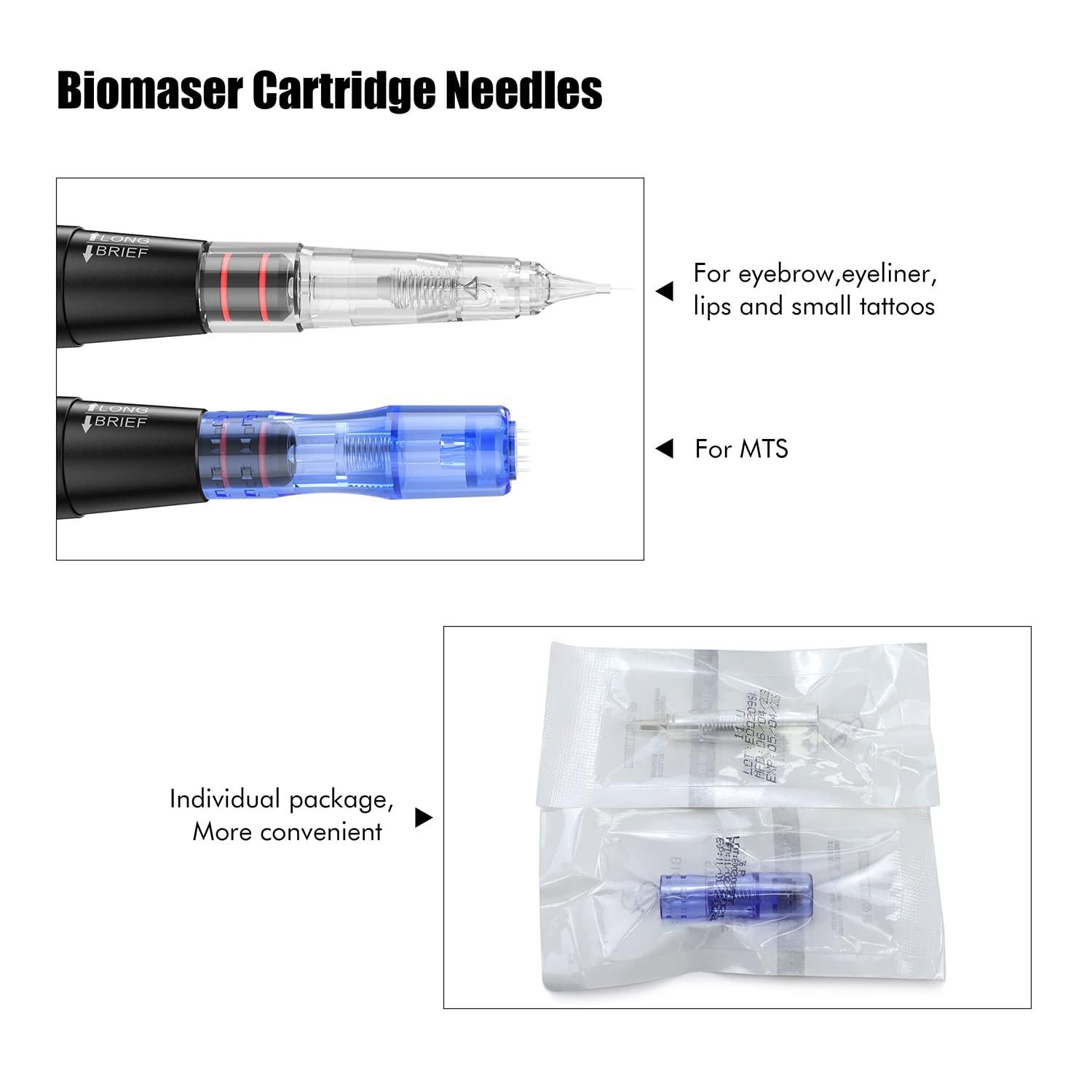 BIOMASER P70 Permanent Makeup Machine kit-BIOMASER Permanent Makeup Microblading Tattoo Machines with Swiss Motor Rotary Pen Mini Power Supply Cartridge needles for Eyebrow Eyeliner Lip