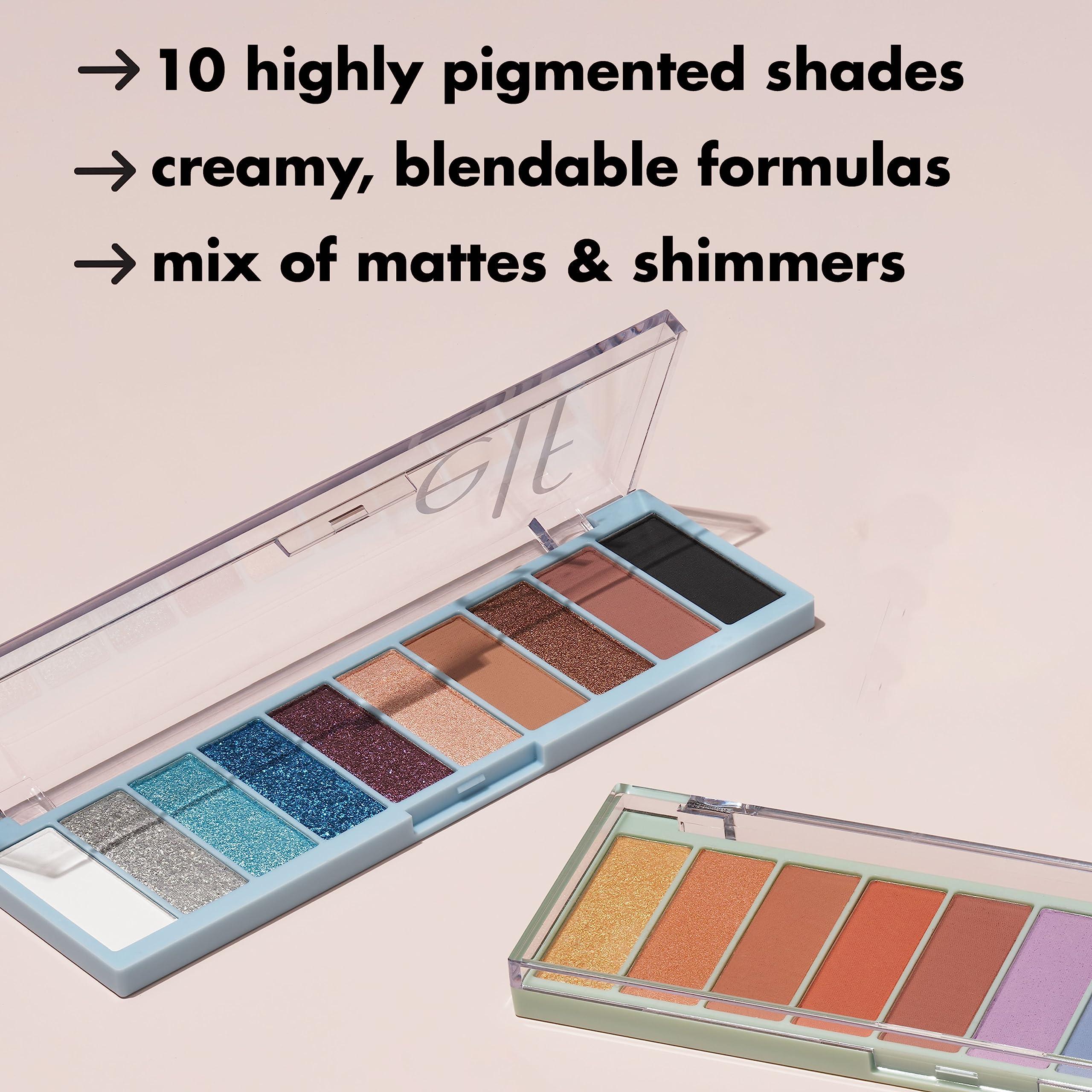e.l.f. e.l.f. Perfect 10 Eyeshadow Palette, Ten Ultra-Pigmented Bright & Colorful Shades, Blendable Formula, Vegan & Cruelty-Free, So Bright Now