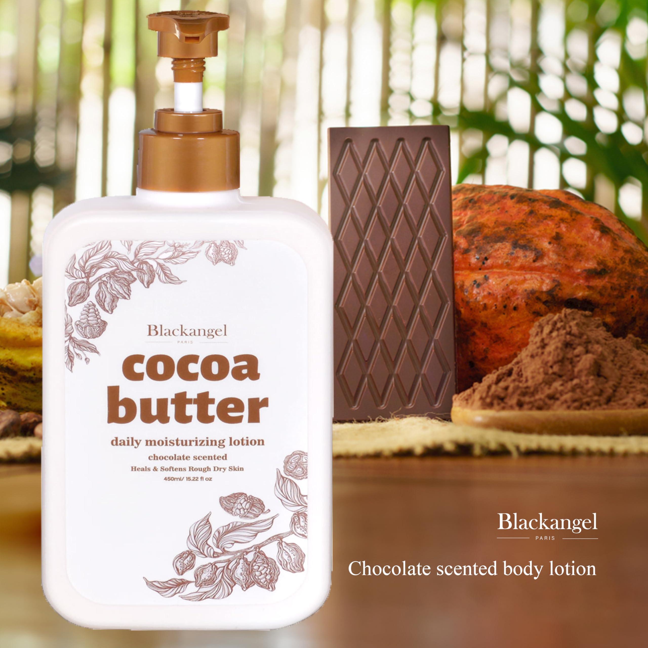 blackangel blackangel Cocoa Butter Body Lotion for Dry skin, Body Lotion & Facial Moisturizer for women, Cocoa Butter Cream, Plant-Based Moisturizer for 48 Hours of Hydration, 15.22 oz, 2 Count