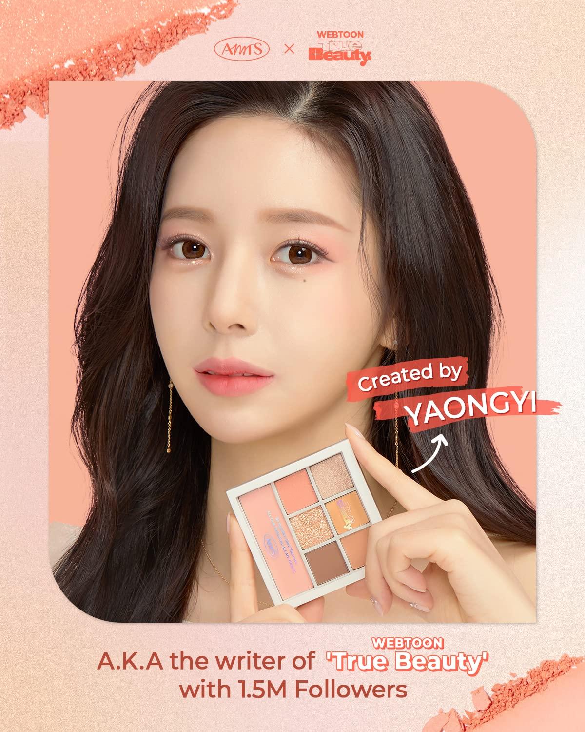 AMTS AMTS x True Beauty Edition, Some Sweet EyeShadow Makeup Palette, Matte Shimmer Metallic, Long Lasting, Cheek blush, All My Things, K Beauty, Pink Gold makeup