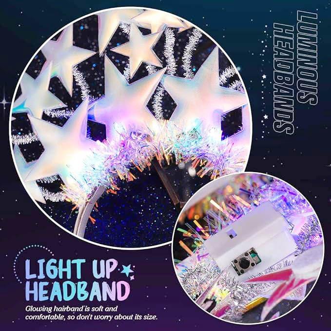 GORTIN GORTIN Light Up Star Headband LED Headpiece Glow Costume Rave Hair Accessories for Women