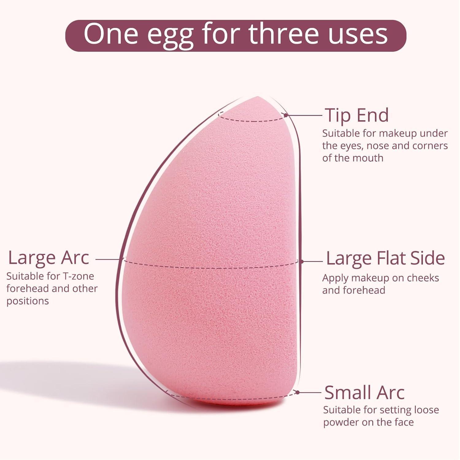 BEAKEY BEAKEY Flat Duo Patented Makeup Sponge Set of 2, Latex Free Pink Beauty Sponge for Foundation and Powder Application, Soft Blending Sponge, Large Flat Design, Beauty Gift for Makeup Lovers