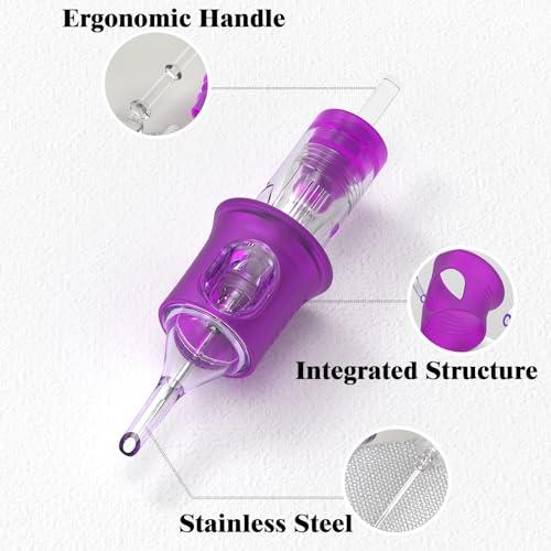 Wormhole Tattoo Wormhole Tattoo Cartridge Needles, 50pcs Mixed Sizes Disposable Tattoo Needles 1203RL 1205RL 1207RL 1209RL 1211RL Round Liner for Tattoo Pen Cartridge Machine Permanent Makeup