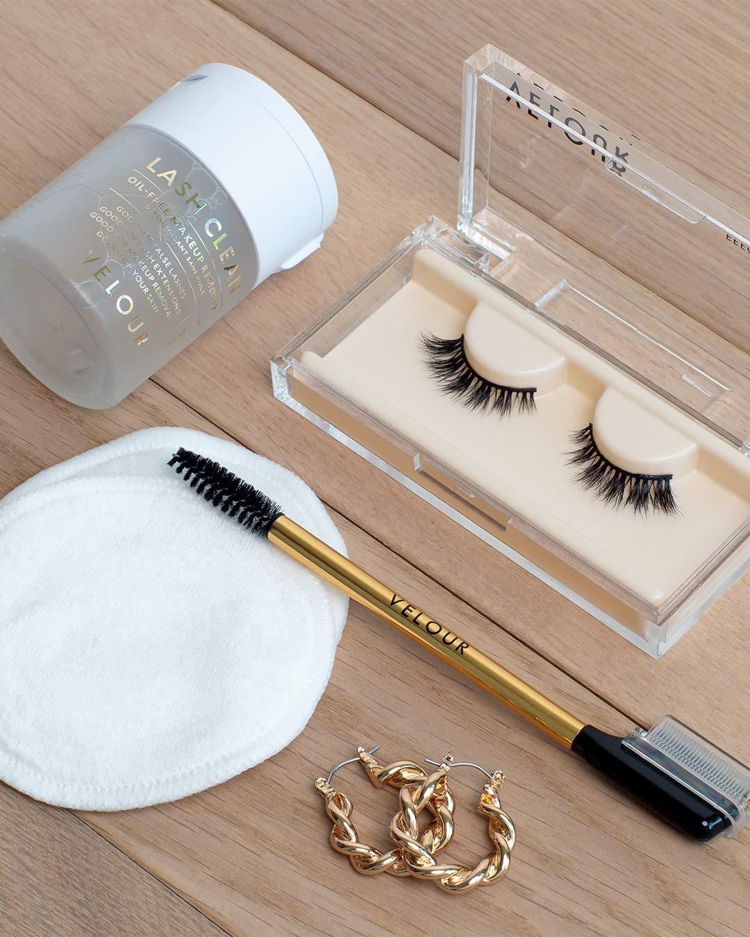 Velour Lashes Velour Too Clean Lash Wand, 2 in 1 Eyelash Cleansing Brush for False Lashes and Eyelash Extensions, Brow and Lash Brush