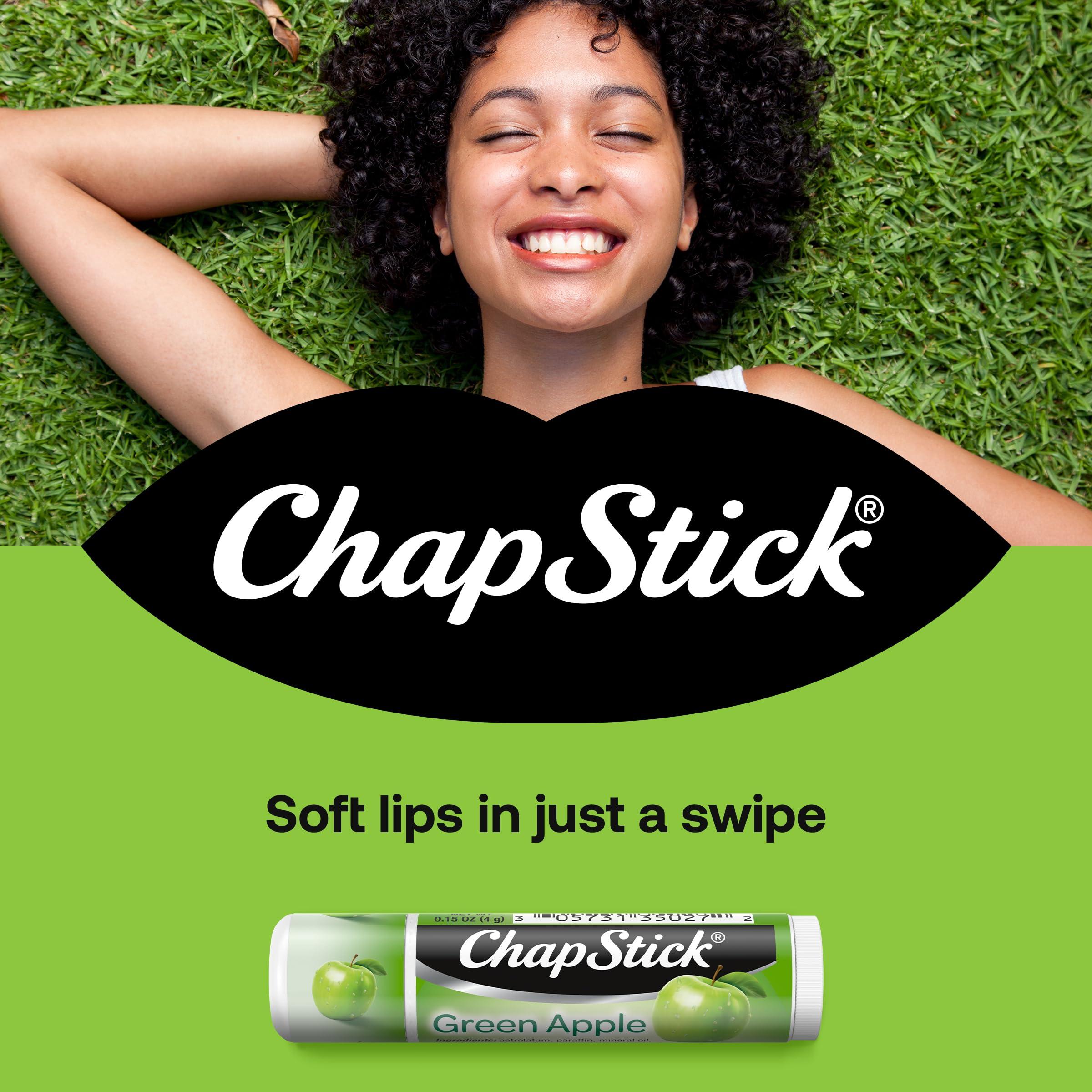 ChapStick ChapStick Lip Moisturizer, Green Apple, 12-Pack Bulk Lip Balm, Sweet & Tangy, 0.15 Oz Ea