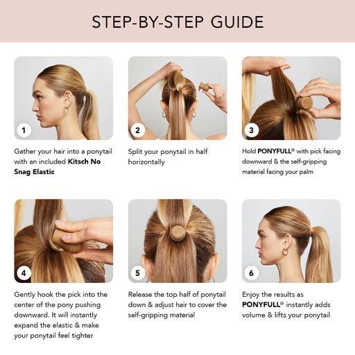 Kitsch Kitsch PONYFULL Ponytail Volume Enhancer, Spiral Hair Ties & Creaseless Hair Clips with Discount
