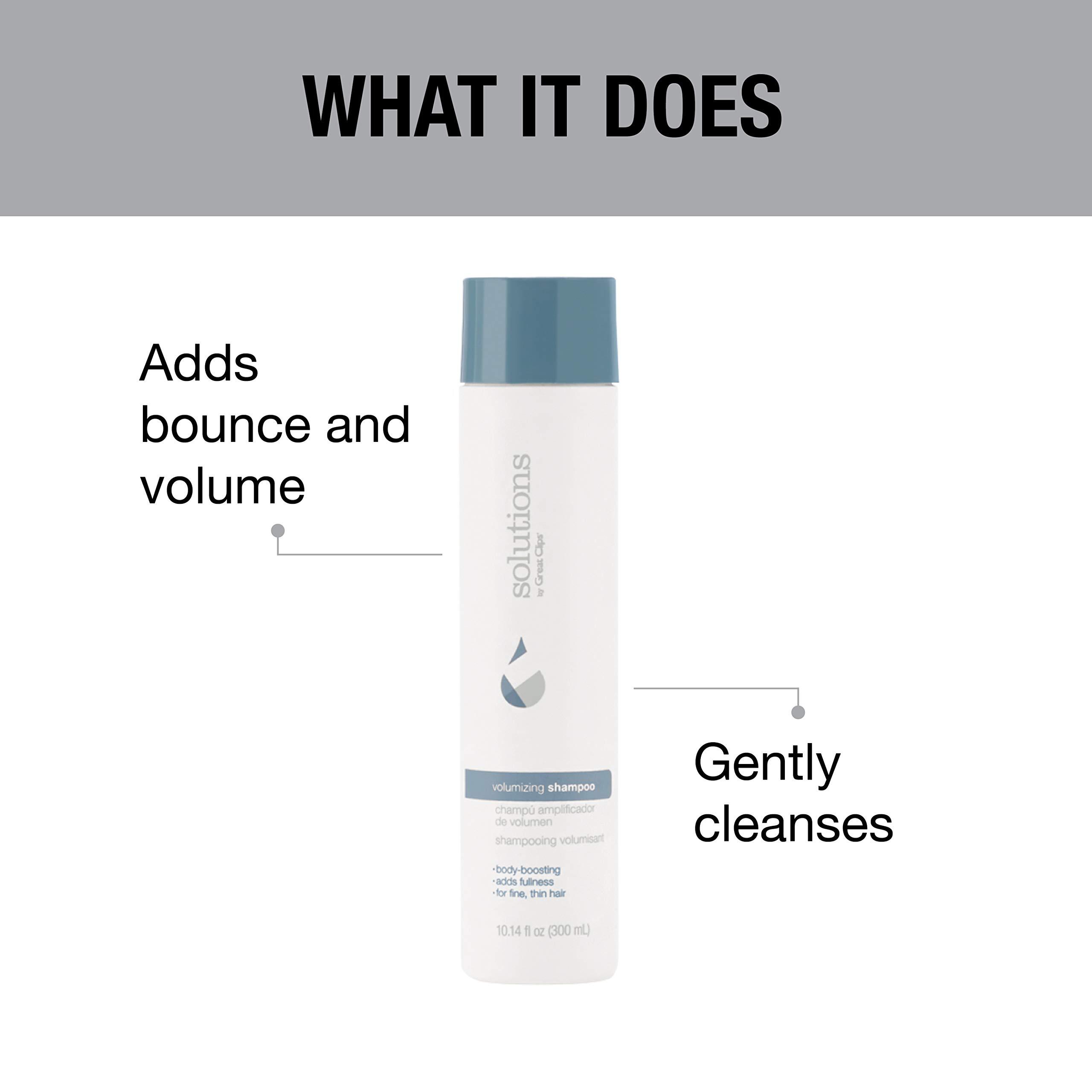 GREAT CLIPS GREAT CLIPS Solutions Volumizing Shampoo, 10oz | Adds Volume, Thickness, & Bounce | For Fine, Thin, & Oily Hair | Every Day Use