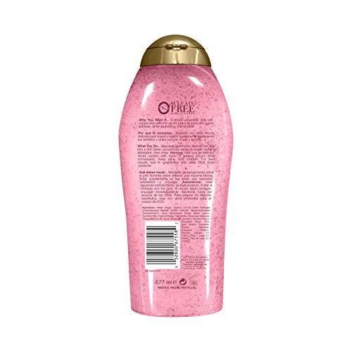OGX OGX Sensitive + Pink Sea Salt & Rosewater Sulfate-Free Soothing Body Scrub with Healing Rose Quartz, Gentle Exfoliating Daily Body Wash to Soften & Smooth Skin, 19.5 Fl Oz