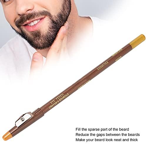 ANGGREK Beard Lineup Pen,ANGGREK White Hairline Pen Professional Beard Pencil Filler Household Beard Pencil Liner Shaping Styling Tool(light brown)
