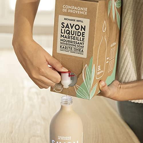 La Compagnie de Provence Compagnie de Provence Savon de Marseille Nourishing Liquid Soap, Karite (Shea Butter), 101.4 Fl Oz Eco Refill