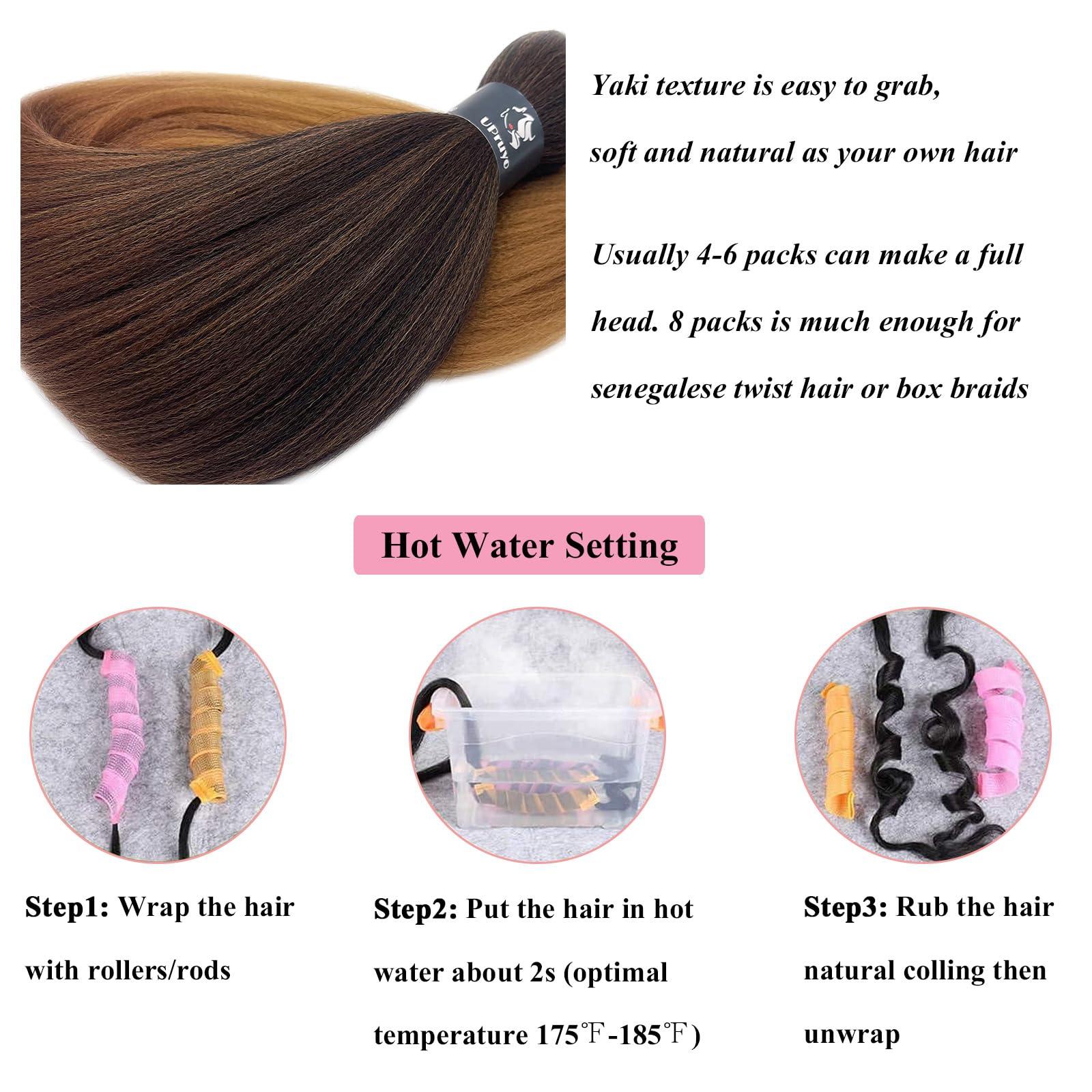 UPruyo UPruyo 1B/30/27 Ombre Braiding Hair Pre Stretched Kids Kanekalon Braiding Hair Extensions for Braiding Box Braids Knotless Prestretched Pre Sectioned Braiding Hair Ombre 26 inch