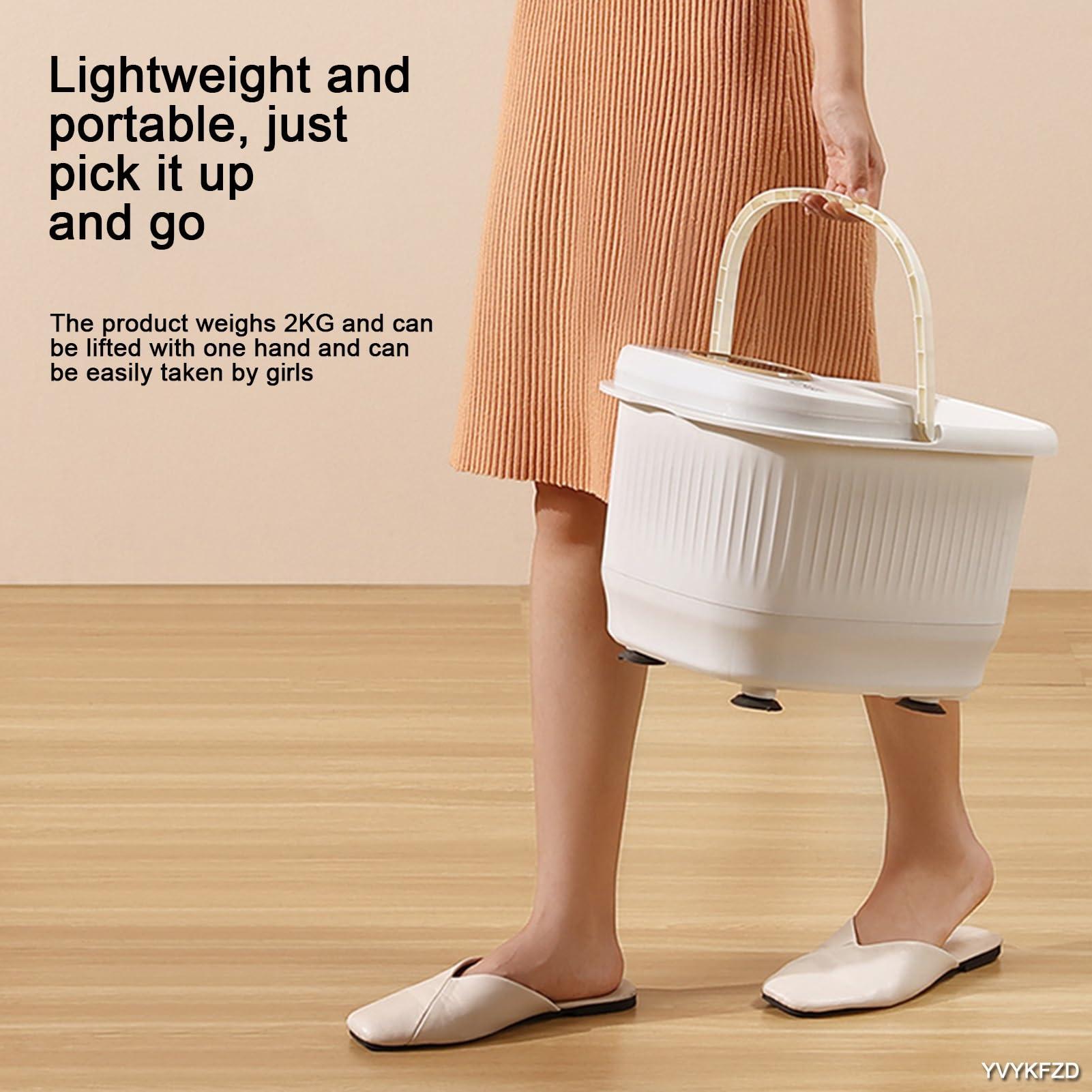 YVYKFZD YVYKFZD Foot Spa Bath Massager, Portable Foot Bath Basin, Foot Soak Tub with Lid, Heat, Temperature Control, Bubbles, for Tired Feet, Relieve Feet Muscle Pain