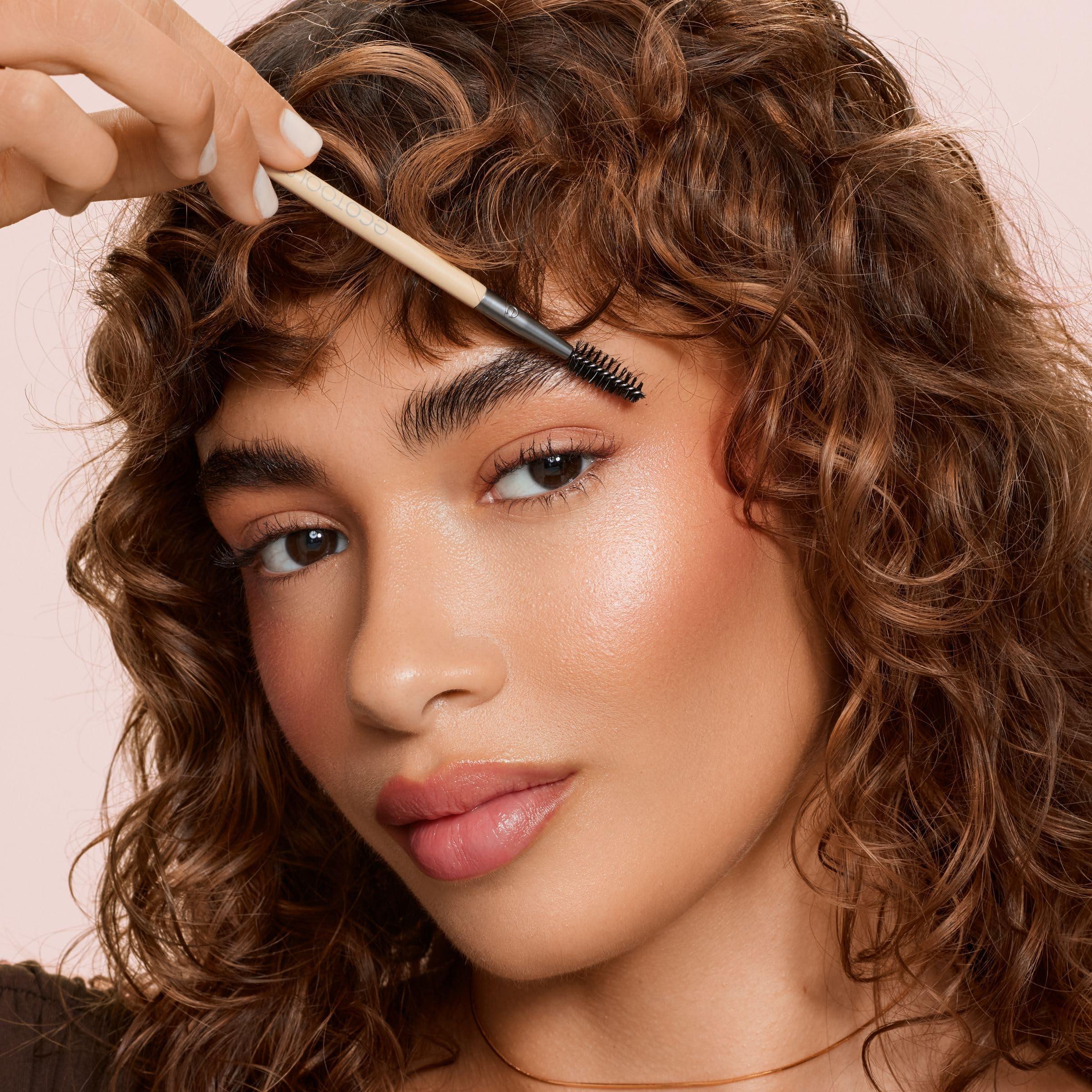 EcoTools EcoTools Eyebrow Brush Duo, Tame, Sculpt & Fill in Brows, Multipurpose For Eyebrow Gel, Powder, & Cream, Dual-Ended Spoolie & Angled Brow Brush, Eco Friendly, Cruelty-Free, & Vegan, 1 Count