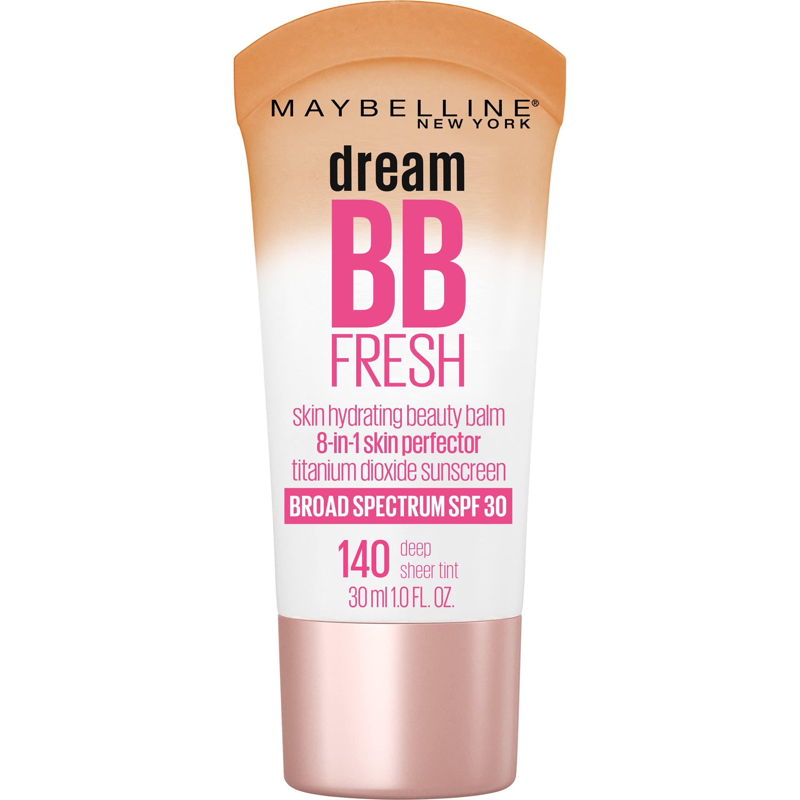 MAYBELLINE Maybelline Dream Fresh Skin Hydrating BB Cream, 8-in-1 Skin Perfecting Beauty Balm With Broad Spectrum Spf 30, Sheer Tint Coverage, Oil-Free, Deep, 1 Fl Oz