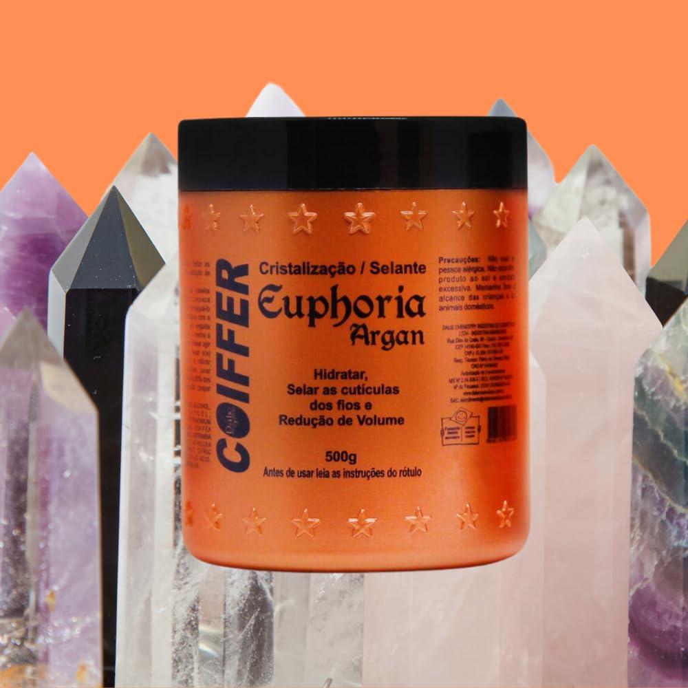 Coiffer Coiffer Euphoria Argan Crystallization and Sealant for Hair, Less Volume, Smooth Strands, No Frizz and More Hydratation, Perfect for Curly Hair, Hair Reconstrution, 16 oz (500g)