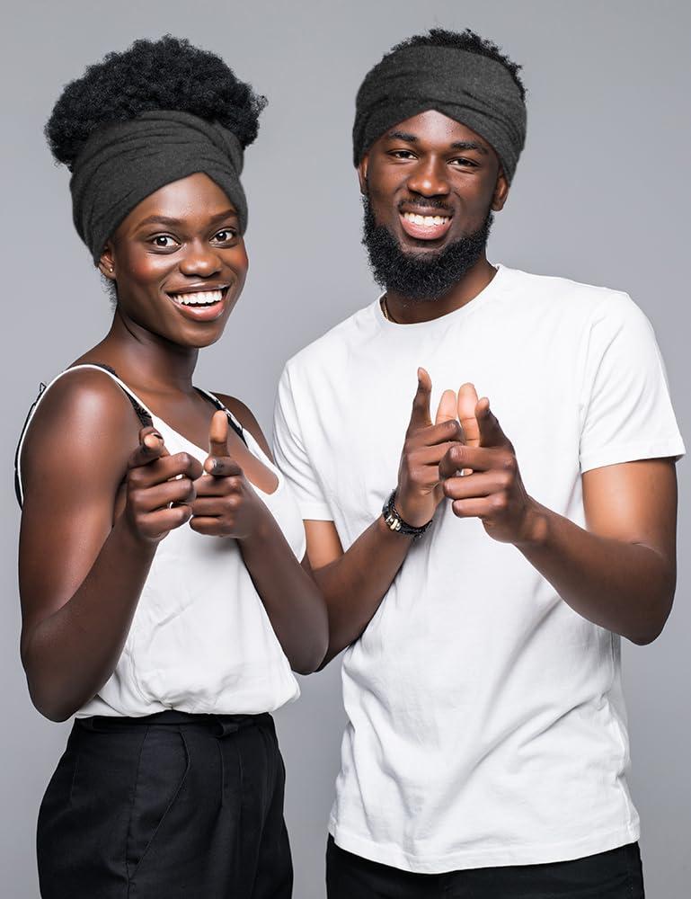 Ababalaya Ababalaya Satin Lined Open Turban Headband Mens Sweatband Sports Headband for Running,Cycling,Basketball,Yoga,Fitness Workout Stretchy Unisex Hairband, Grey, 1 PCS