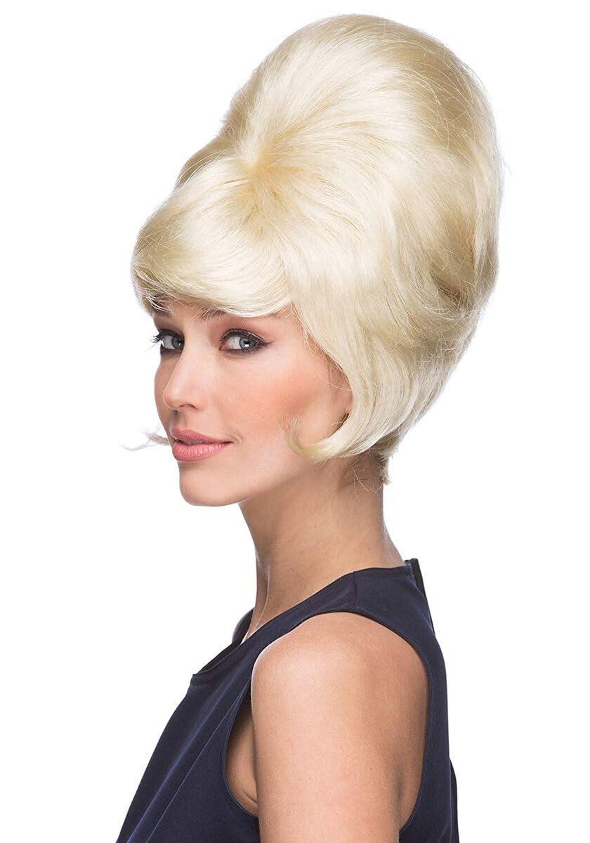 Sepia & MaxWigs Beehive Wig Color Blonde - Sepia Wigs Sixties B-52 1960s Theater Womans Ladies Beahive Side Curl Motown Dreamgirls Bundle MaxWigs Costume Care Booklet