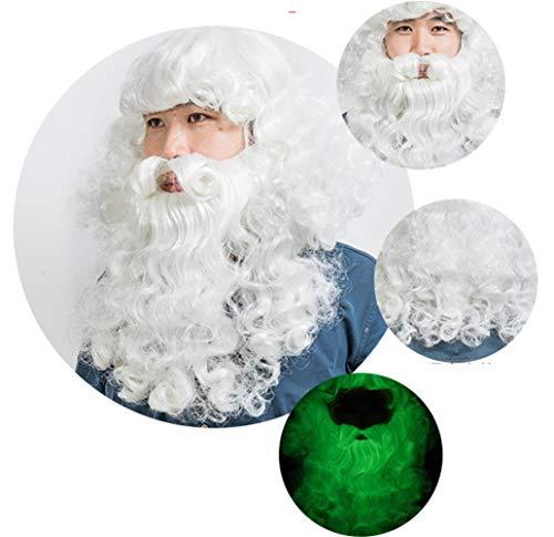 Aimeely Aimeely Creative Sant Claus Wig and Bread Set Night Effect Halloween Costume Accessory