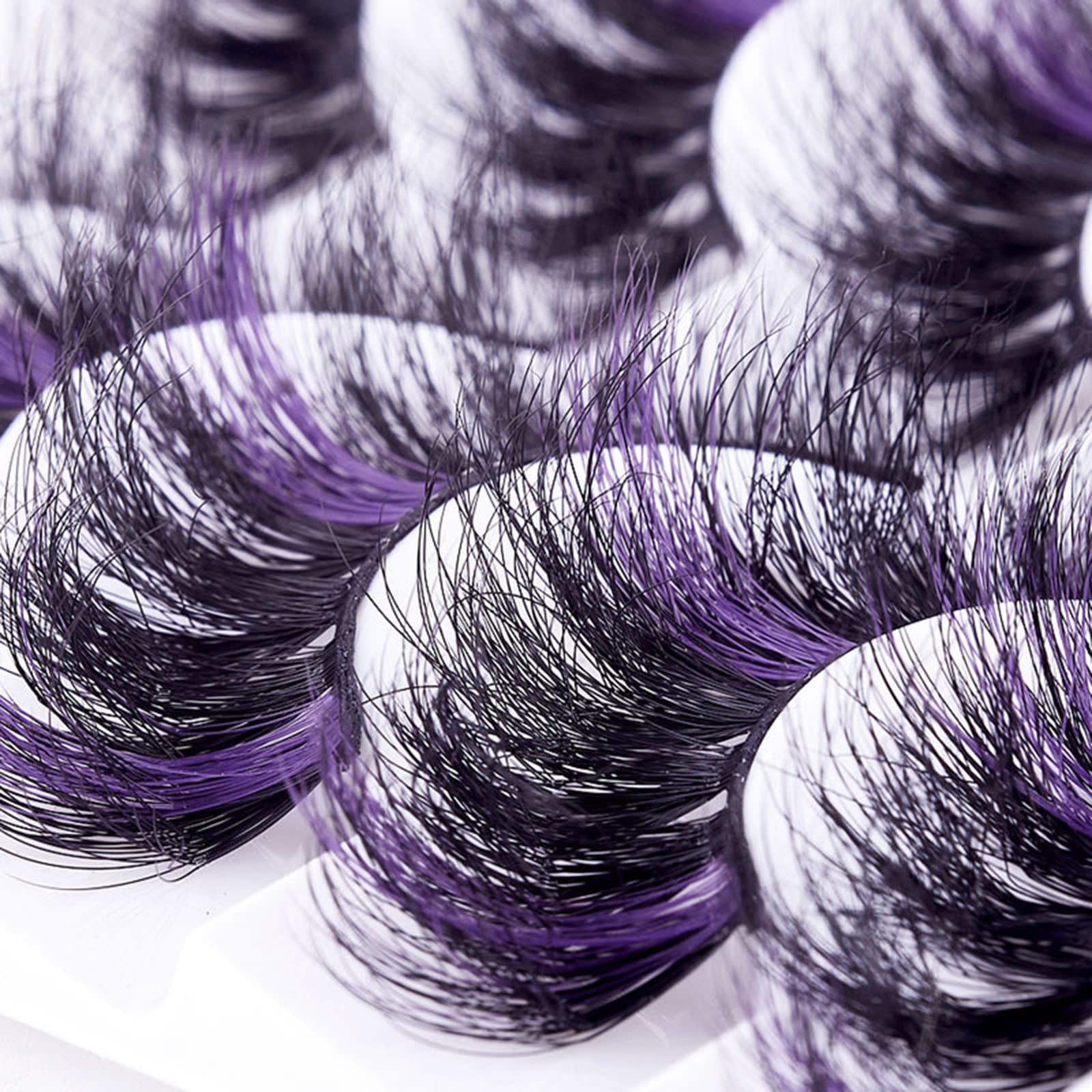 Braiton Braiton Colored Eyelashes Fluffy Eye Lashes 20 Pairs Russian Strip Lashes D Curl Strip Lashes Look Like Extensions 3D Natural Wispy Cat Eye Lashes,Pink