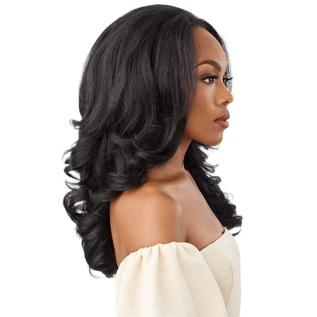 Outre Outre Quick Weave Self Styled in 60 Seconds Neesha Soft & Natural New Half Wig Cap Laysflat Requires Less Leave Out NEESHA H301 (DRBLKCHER)