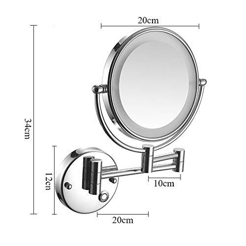 IJPDXOLBQ IJPDXOLBQ Wall Mount Led Lighted Makeup Mirror 5X Magnifying Touch Screen Shaving Mirror Double-Sided Round Bathroom Vanity Mirror Swivel Extendable Cosmetic Mirror,Concealed Install