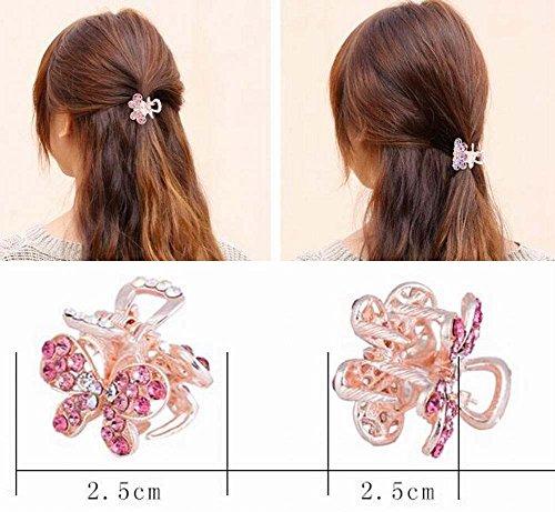 24station 2 Pcs Rhinestones Small Claw Clips Elegant Hair Claw Hair Clips #18