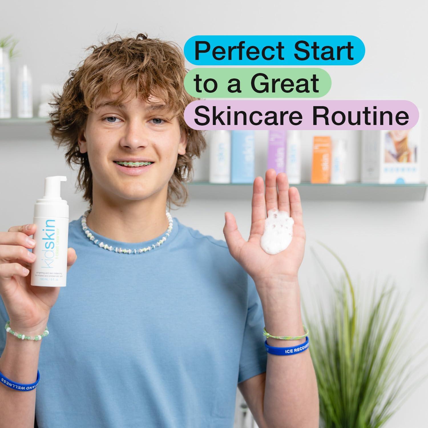 Kidskin Kidskin T-Blast Facial Cleanser, Gentle Face Wash with Tea Tree Oil, Spot Skin Care for Kids and Teens, Non-Drying Natural Cleanser for Oily or Dry, Acne-Prone Skin, 150 ml 5.0 fl oz.