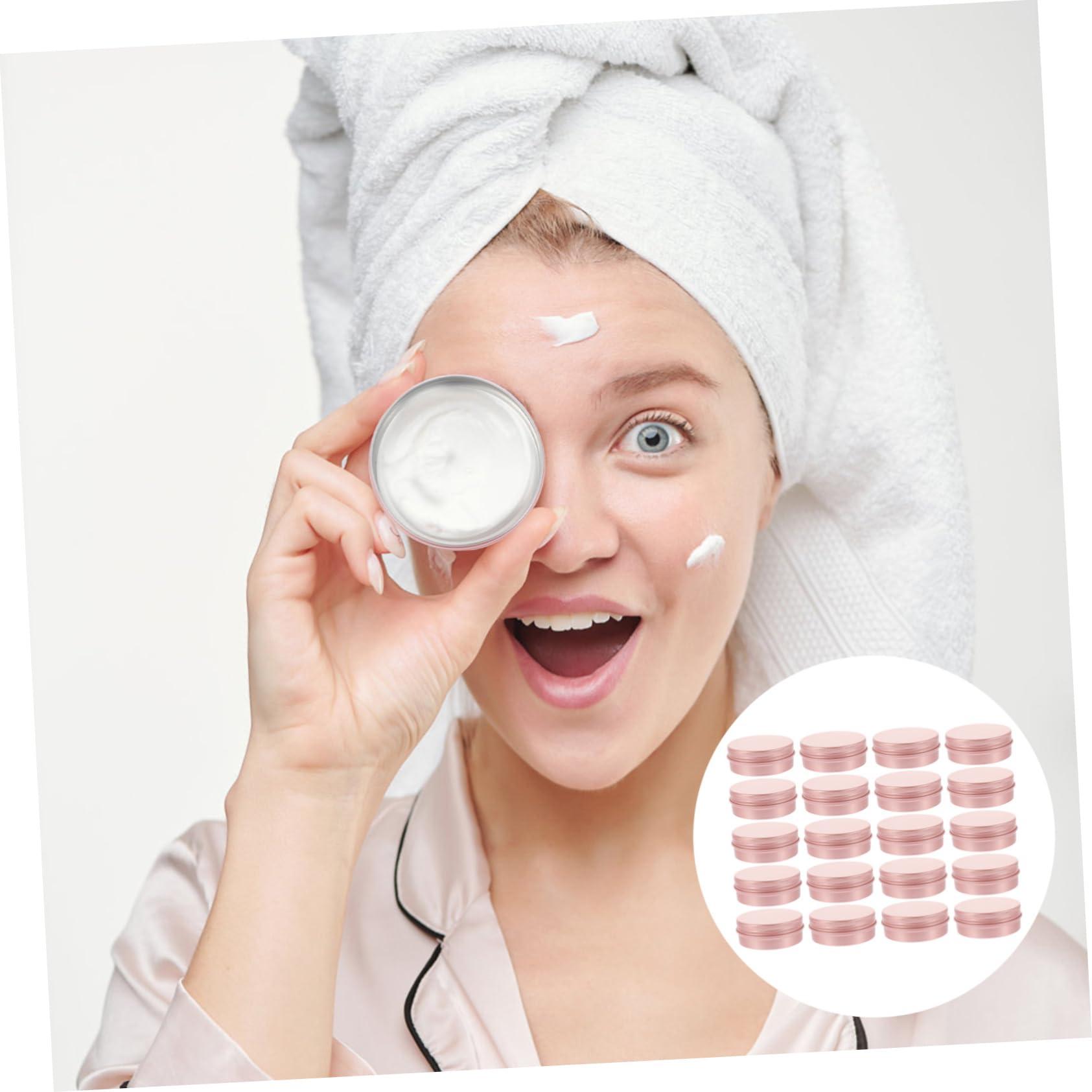 Mikinona Mikinona 60ml Rose Gold Cosmetics Cream Boxes Spiral Lid Aluminum Travel Storage Boxes Set