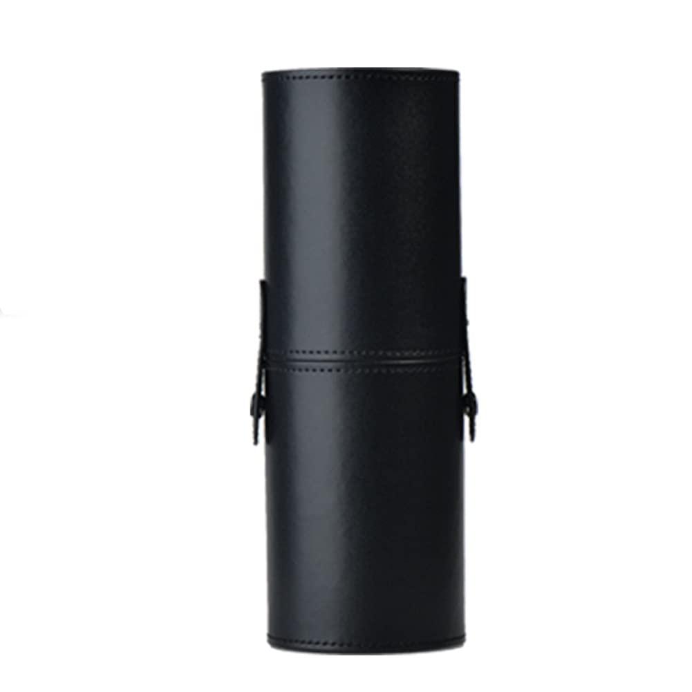 esowemsn esowemsn 1pc PU Leather Black Makeup Brush Holder Travel Brushes Case Bag Cup with Lid Portable Waterproof Dustproof Cosmetic Storage Organizer