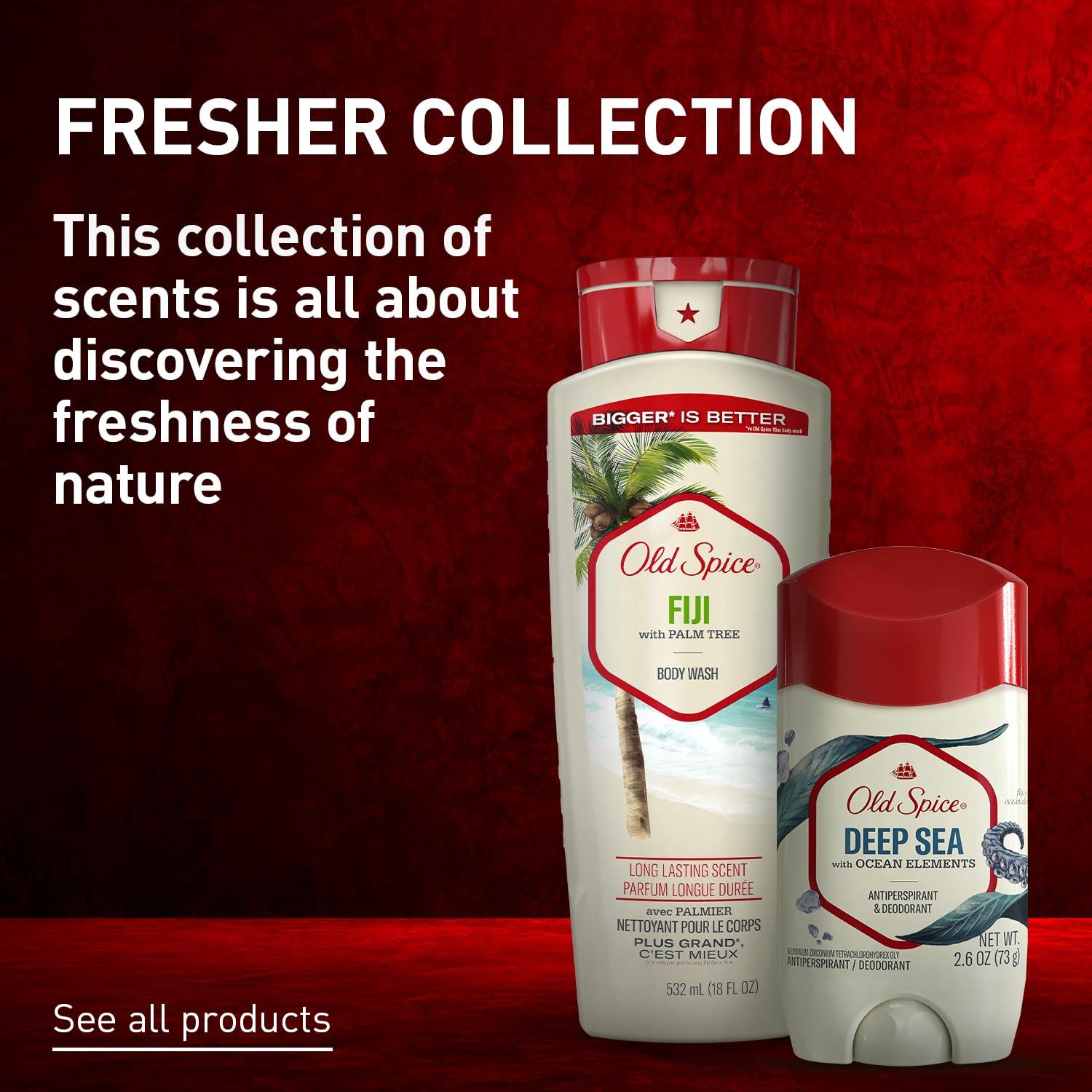 Old Spice Old Spice Body Wash for Men, 24/7 Shower Fresh with Long Lasting Scent, Fiji with Palm Tree Scent, 18 fl oz (Pack of 4)