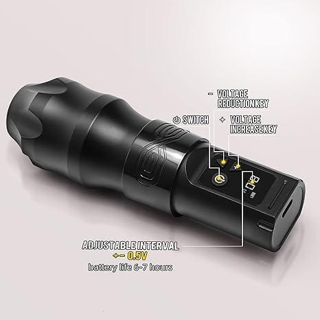 XNET Xnet Moteng Tattoo Gun - Rotary Tattoo Gun Kit, Complete Wireless Tattoo Machine Kits with 20Pcs X-RAY Mixed Size Cartridge Needles for Beginners, Black