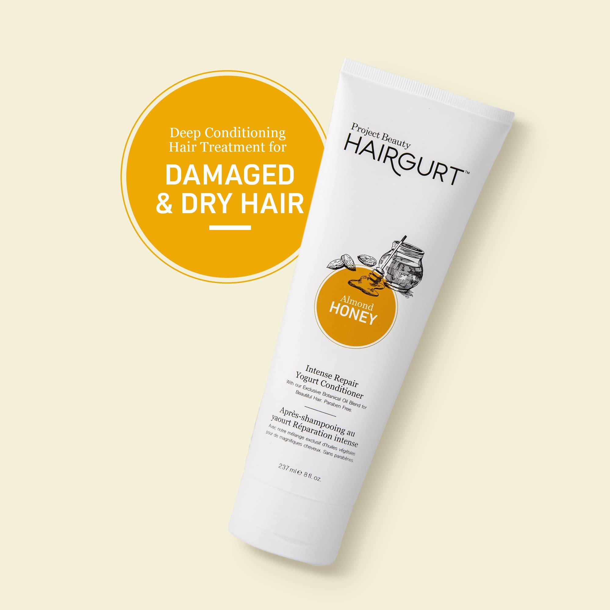 Hairgurt Hairgurt Intense Repair Almond-Honey Conditioner Set, Natural 3-Piece - Shampoo, Conditioner, Hair Mask for Dry, Damaged, Frizzy Hair & Growth, 8.0 fl oz