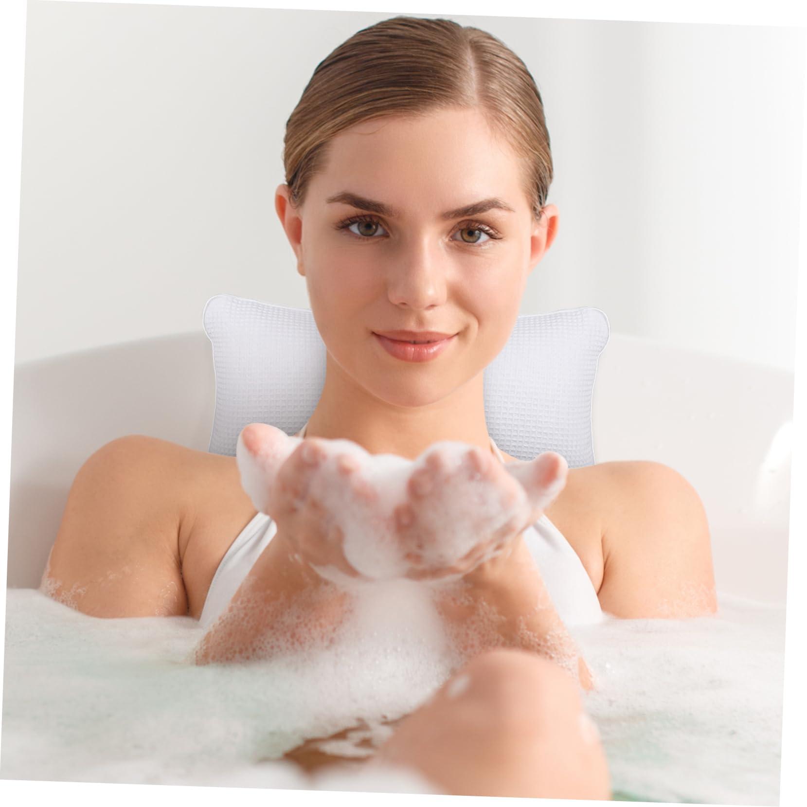 Healeved Healeved Bathtub Pillow Bath spa Pillow Bathtub Neck Pillow Bathroom Bath Pillows Bath Pillow White Bathing Pillows with air Bags Bathroom Pillows Washable Bath mat