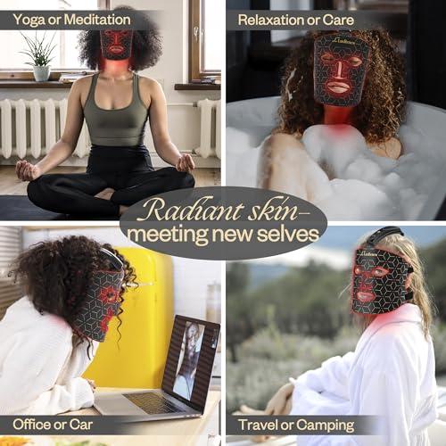 LuxRenew LuxRenew Upgraded Red Light Therapy Mask, Pure Infrared 850 Red Light Face Mask Light Therapy, Cordless, Portable and Rechargeable for Facial Led Mask Skincare at Home and Travel [LMask Pro Max]