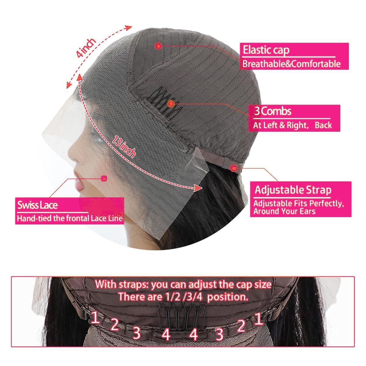 Hoscod Straight Brazilian Hair 12 inch Natural Black Bob Wig Human Hair 13x4 HD Transparent Lace Front Wigs Human Hair Pre Plucked 180% Density Glueless Short Bob Wig Human Hair Pre Plucked for Black Women.