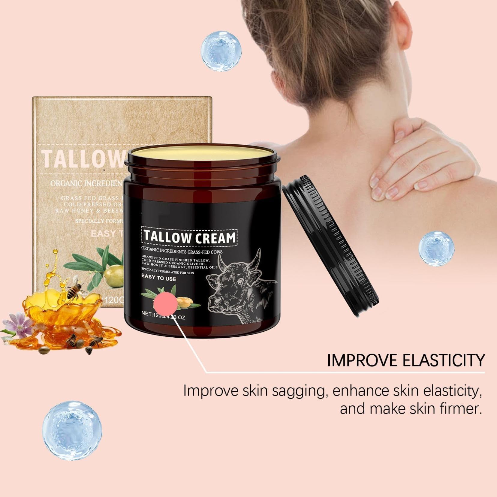 Generic Beef Tallow for Skin - Tallow Creme Skin Moisturizer Nourishes Skin Elasticity, Face Cream, Moisturizer, Body Lotion, Skin Care and Lip Balm (1)