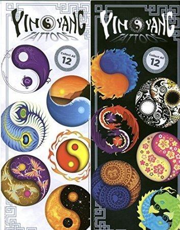 AAG Ying Yang Temporary Tattoos - Set of 12