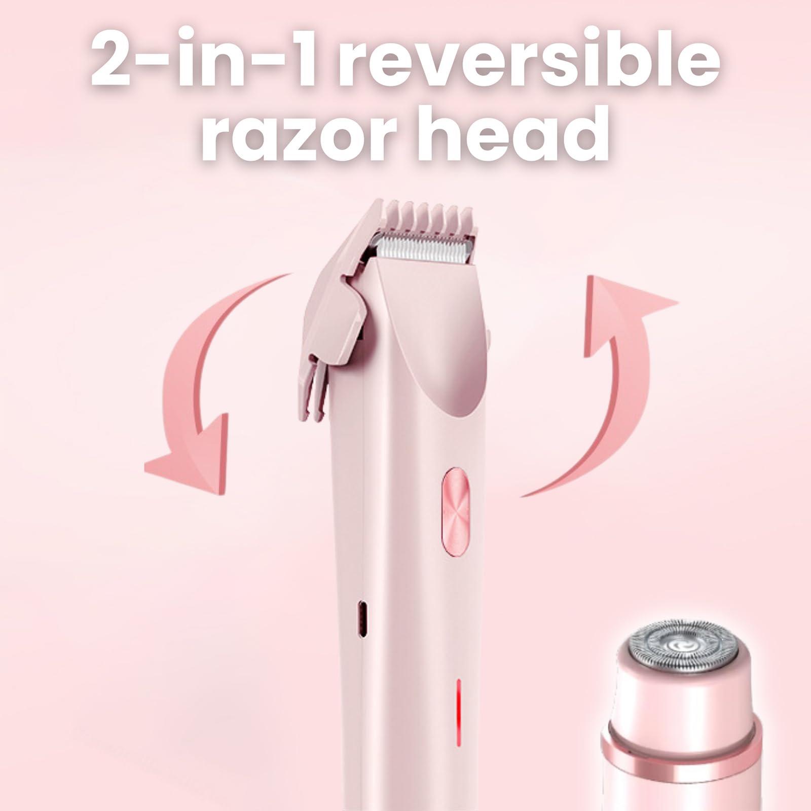 Rtettoa Reshline Shaver, Comfort 2 in 1 Electric Lady Shaver, Electric Lady Razor, 2-in-1 Women\'s Body Shaver, Waterproof Electric Bikini Trimmer for Women, Dual Head Shaver, Wet and Dry (2PCS)
