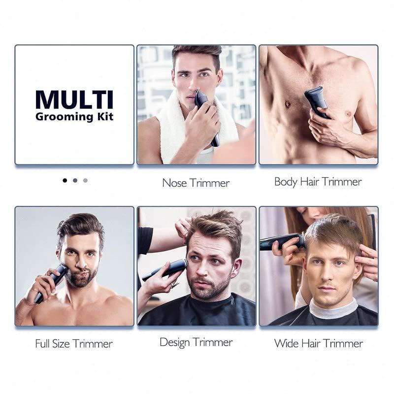 Hatteker Hatteker Mens Hair Clipper Beard Trimmer Grooming kit Hair Trimmer Mustache Trimmer Body Groomer Trimmer for Nose Ear Facial Hair Cordless Waterproof 5 in 1