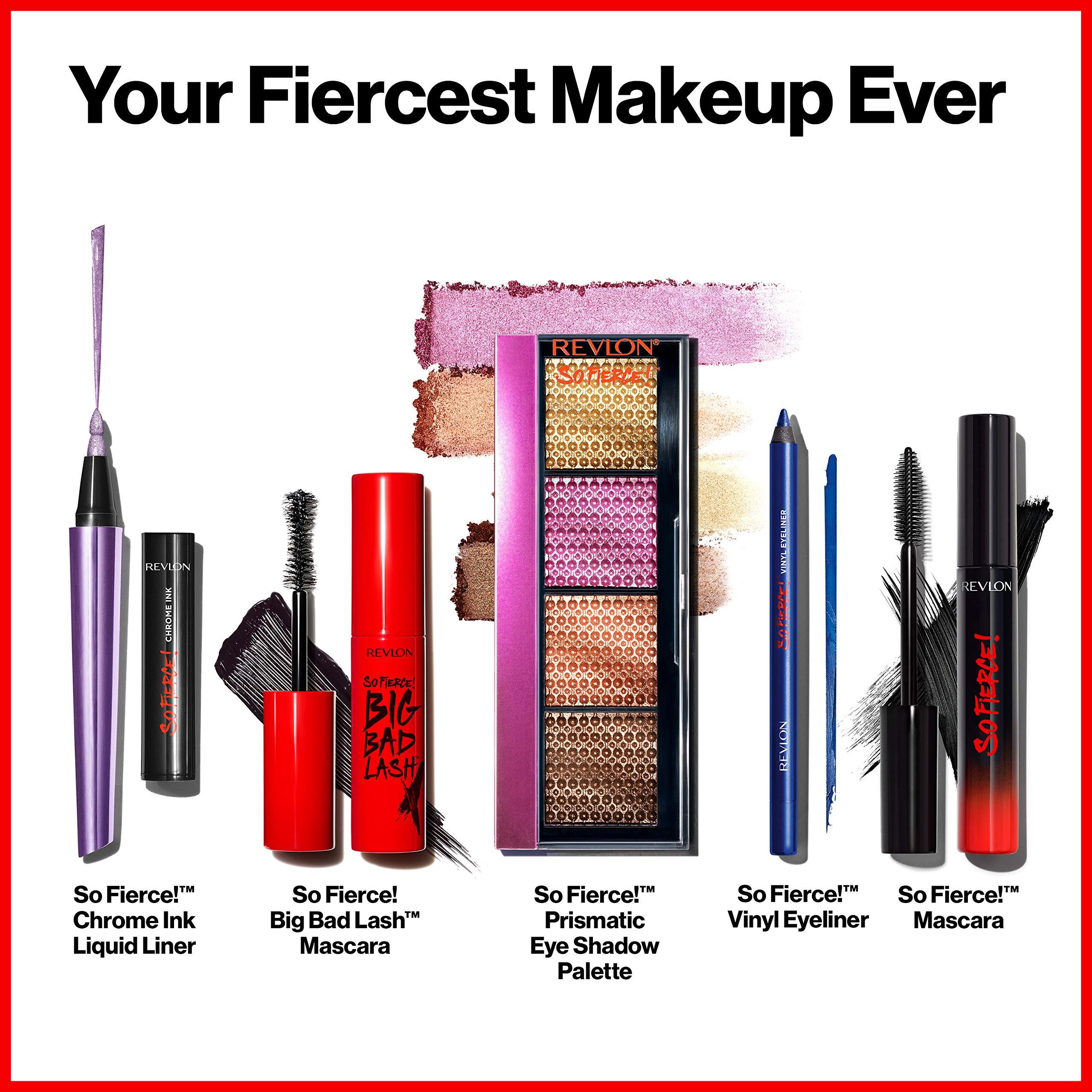 REVLON Revlon Mascara, So Fierce Big Bad Lash Eye Makeup, Volumizing, Lasts up to 24 Hours, No Clump, Smudge-Proof, Flake-Free, 762 Waterproof Blackest Black, 0.34 fl oz