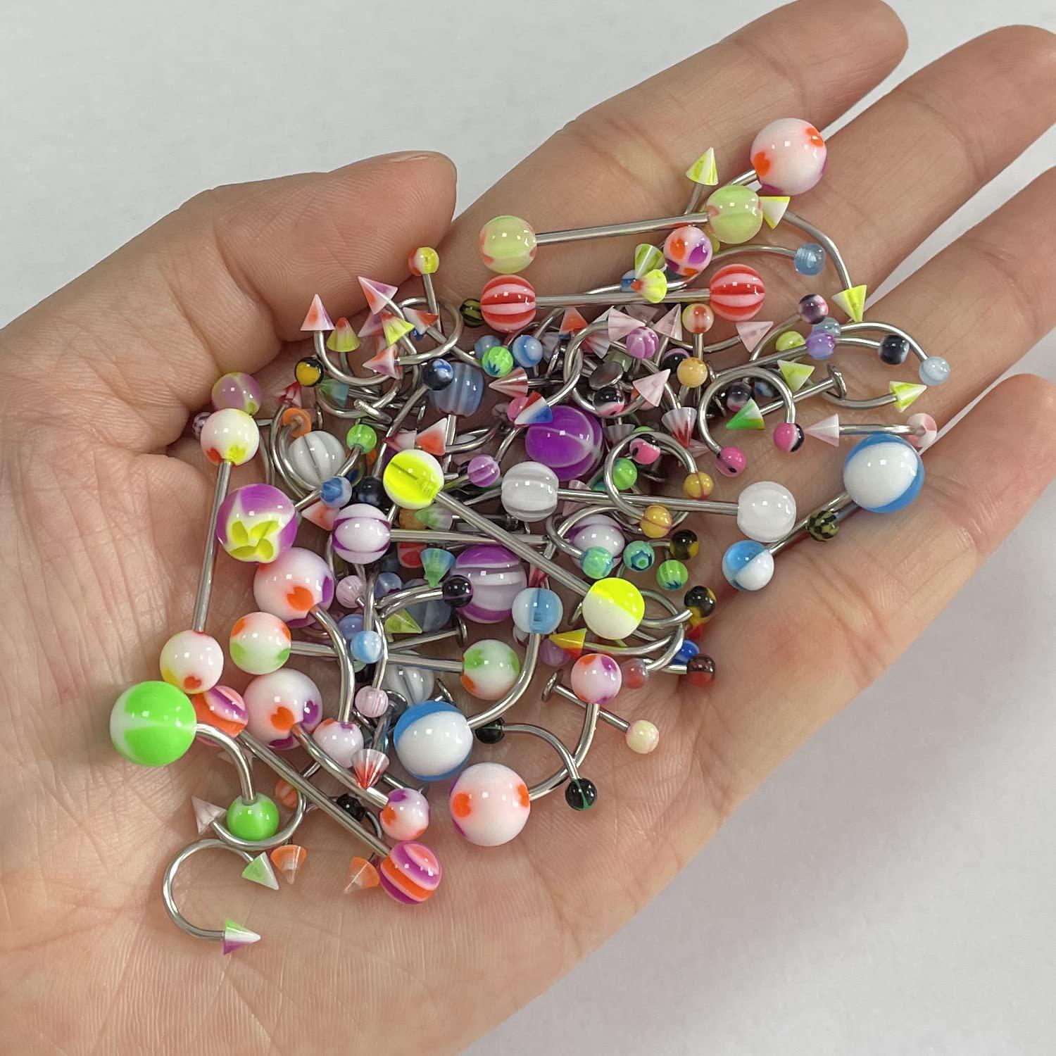 Howinn 115PCS Professional Piercing Kit for All Piercings, Piercing Jewelry for Ear Lip Belly Button Tongue Tragus Cartilage Daith Body Piercing Tools Kit with 14G 16G Piercing Needles