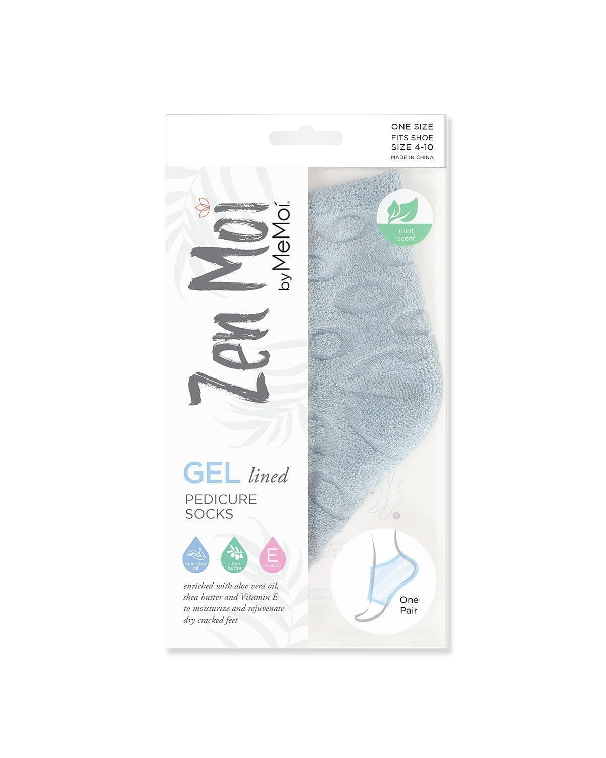 MeMoi MeMoi Women's Dot-Patterned Cotton Blend Gel-Lined Mint Scented Pedicure Sock Green One Size