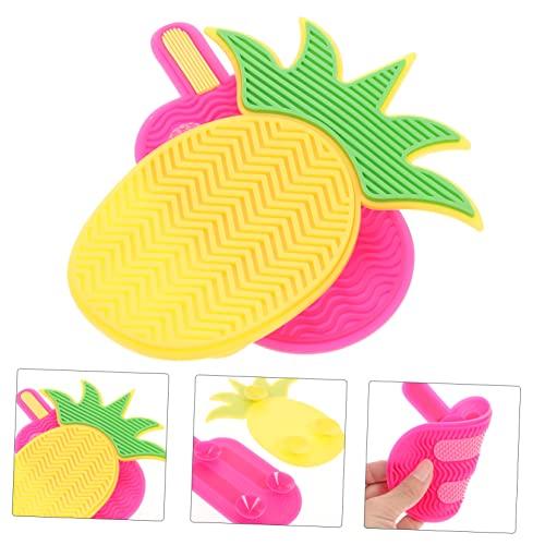 FOMIYES 2pcs Silicone Scrub Pad Makeup Cleaner Beauty Cleaning Mat Beauty Brush Cleaning Pad Brush Washing Mat Brush Cleaning Tool Makeup Brush Cleaner Mat Makeup Brush Cleaning Pad