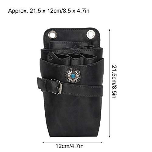 Mavis Laven Hairdresser Scissor Pouch Holster with Belt, Hair Scissors Shear Bag PU Professional Hairdressing Toolbag Pouch Barber Cases Waist Belt Bag