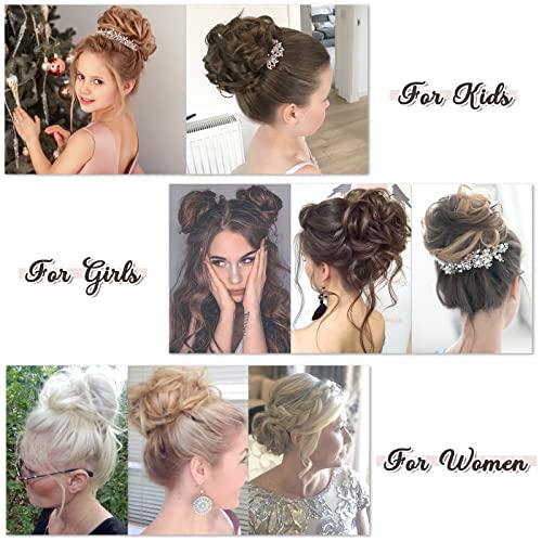 RUWISS RUWISS Messy Bun Hair Piece 100% Human Hair Messy Rose Bun Hair Buns Hair Piece for Women Real Hair Scrunchies Updo Hair Pieces Bun Extension Ponytail Messy Hair Bun (Golden Blonde)