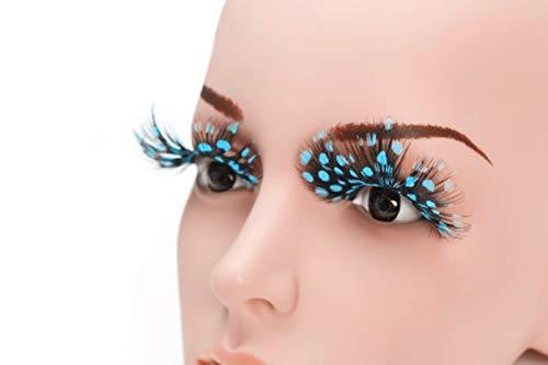 AnHua AnHua 1 Pair Long Feather False Fake Eyelashes Eye Lashes Halloween Fancy Dress Party Cosplay (Black blue)