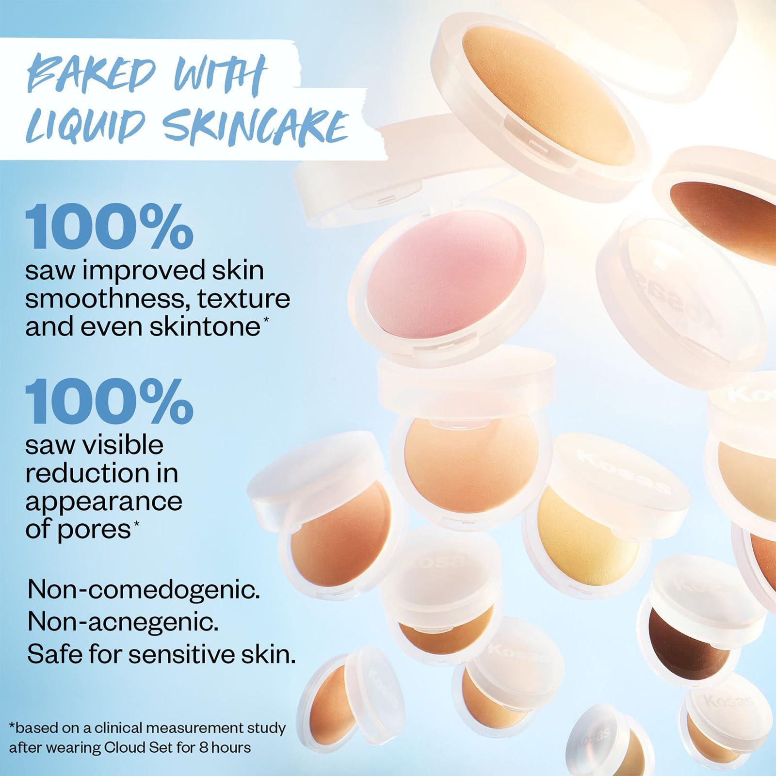 Kosas Kosas Mini Cloud Set Face Setting Powder - Smoothing Shine Control, Soft, Sheer Translucent Makeup Finish, Portable & Long-Lasting Loose Pressed Baking Powder - Comfy (Sheer Medium)