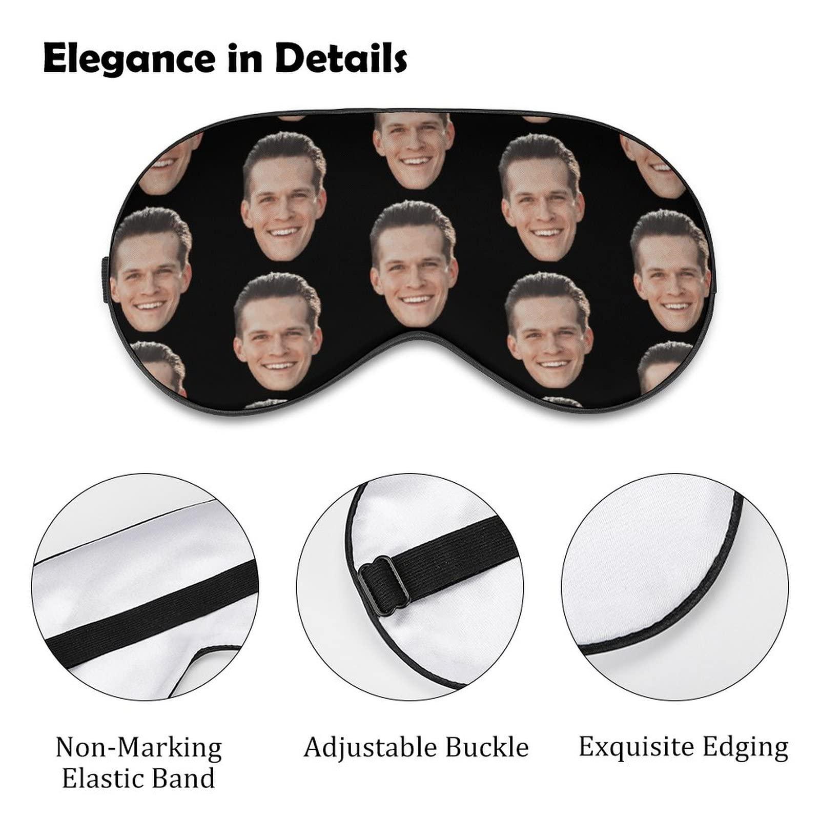 Pruoyi Custom Sleep Mask Personlized Eye Mask Design Your Own Picture Text Adjustable Soft Eye Masks Eyeshade Blindfold for Women Men Airplane Travel Sleeping (Style1)